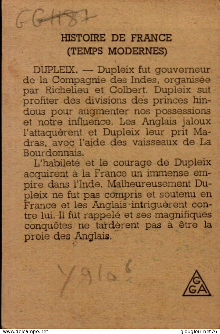 CHROMO.. HISTOIRE DE FRANCE.. DUPLEIX - Artis Historia