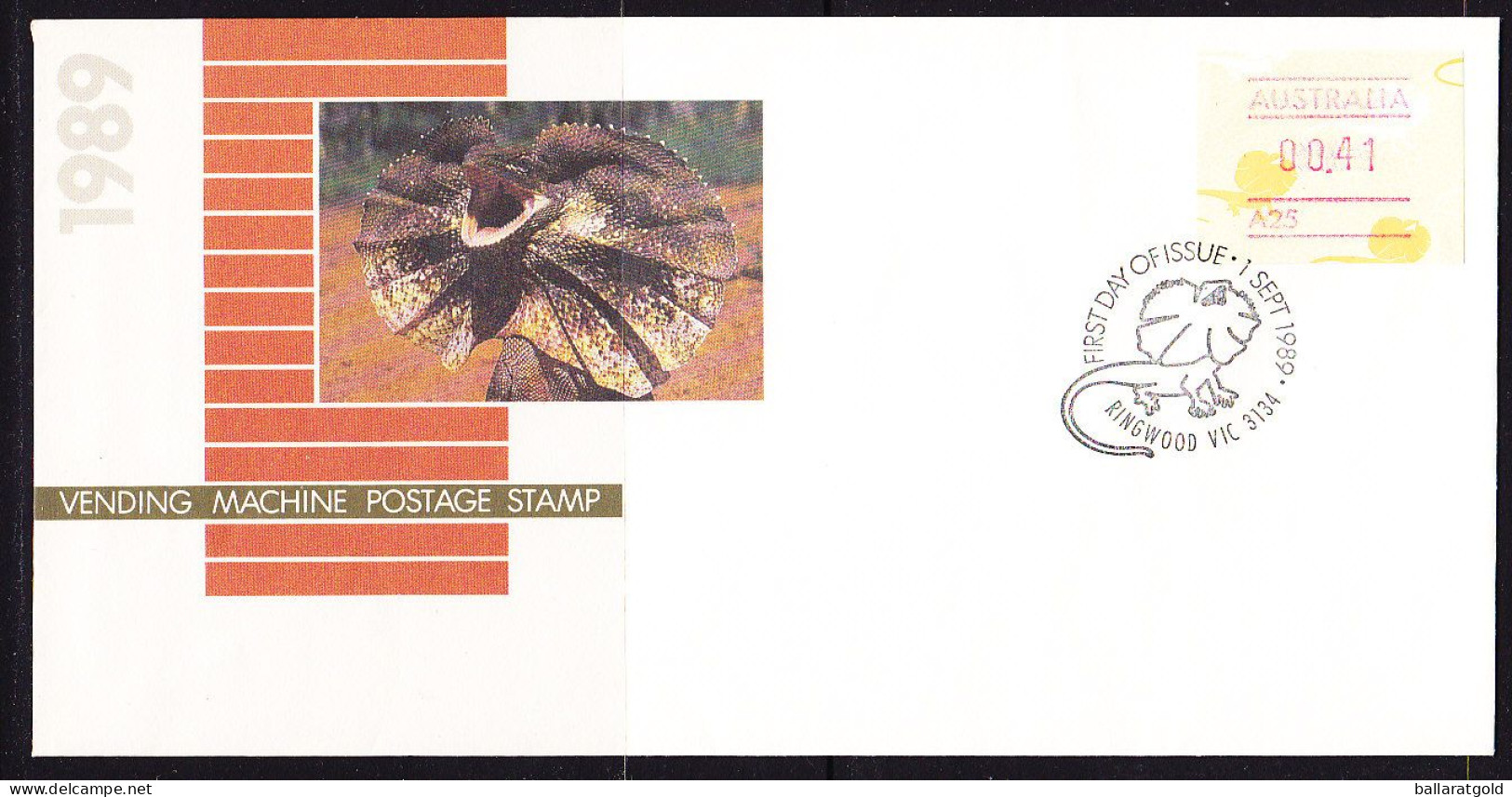 Australia 1989 Frilled Neck Lizard Frama APM21580 First Day Cover - Lettres & Documents