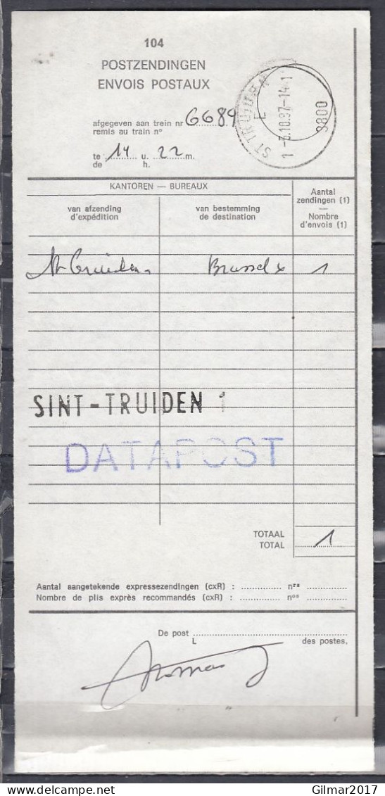 Postzendingen Van St Truiden 1 Met Langstempel Sint Truiden 1 - Langstempel