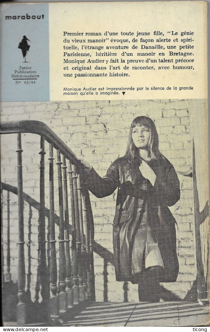 COLLECTION MARABOUT MADEMOISELLE 1ERE EDITION 1963 - LE GENIE DU VIEUX MANOIR DE MONIQUE AUDIER, VOIR LES SCANNERS - Marabout Junior