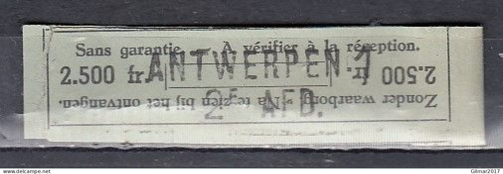 Fragment Met Langstempel Antwerpen 1 2E AFD - Griffes Linéaires