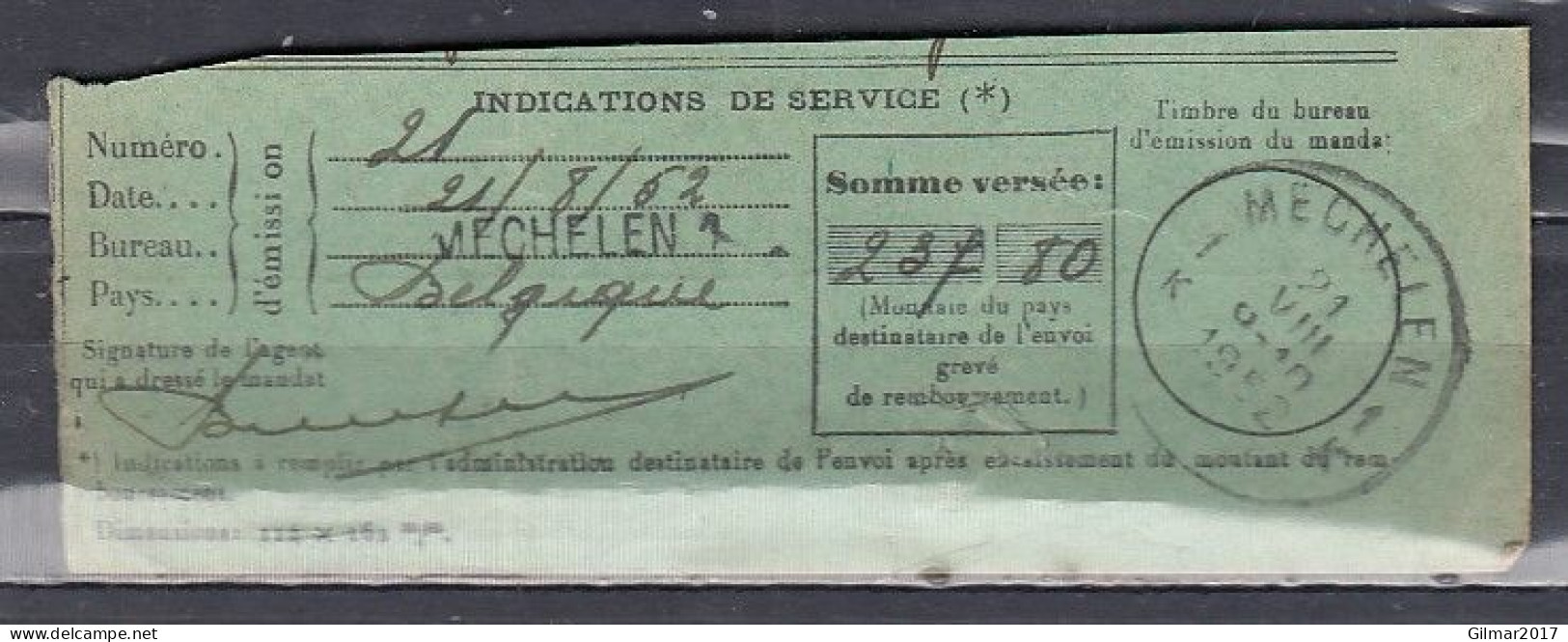 Fragment Van Mechelen 1K Met Langstempel Mechelen 1 - Linear Postmarks