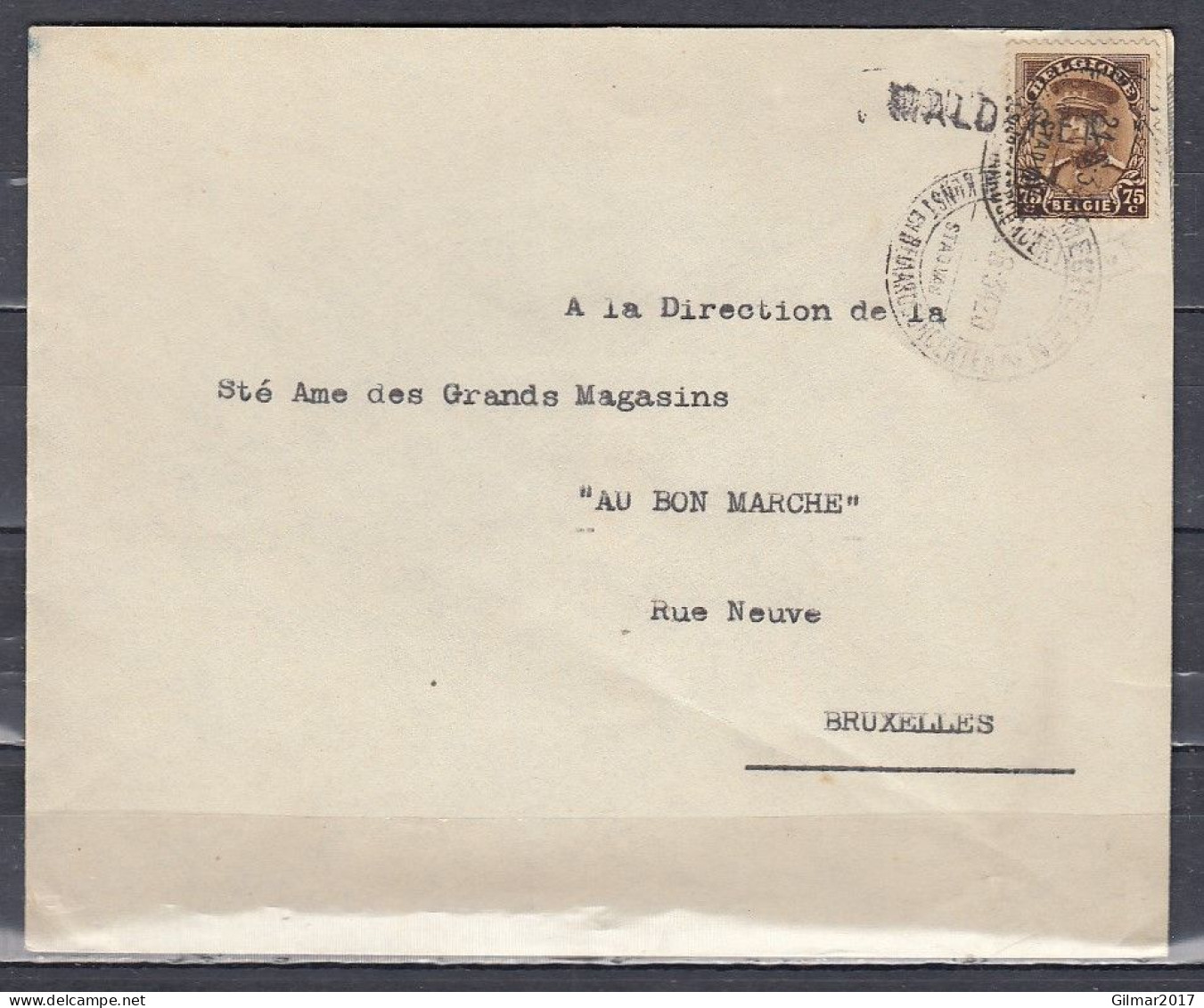 Brief Van Mechelen Naar Bruxelles Met Langstempel Malderen - Linear Postmarks