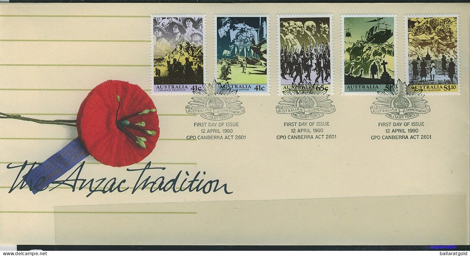 Australia 1990 Anzac Tradition APM22080 First Day Cover - Lettres & Documents