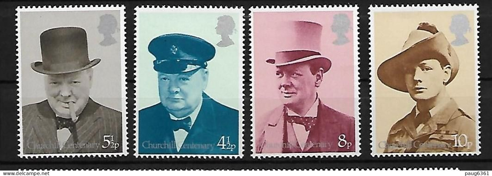 GRANDE-BRETAGNE 1974  CHURCHILL  YVERT  N°735/738 NEUF MNH** - Sir Winston Churchill