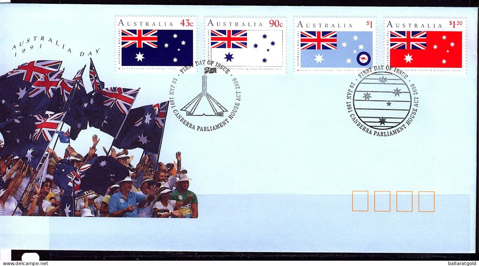 Australia 1991 Australia Day Flags APM22911 First Day Cover - Brieven En Documenten