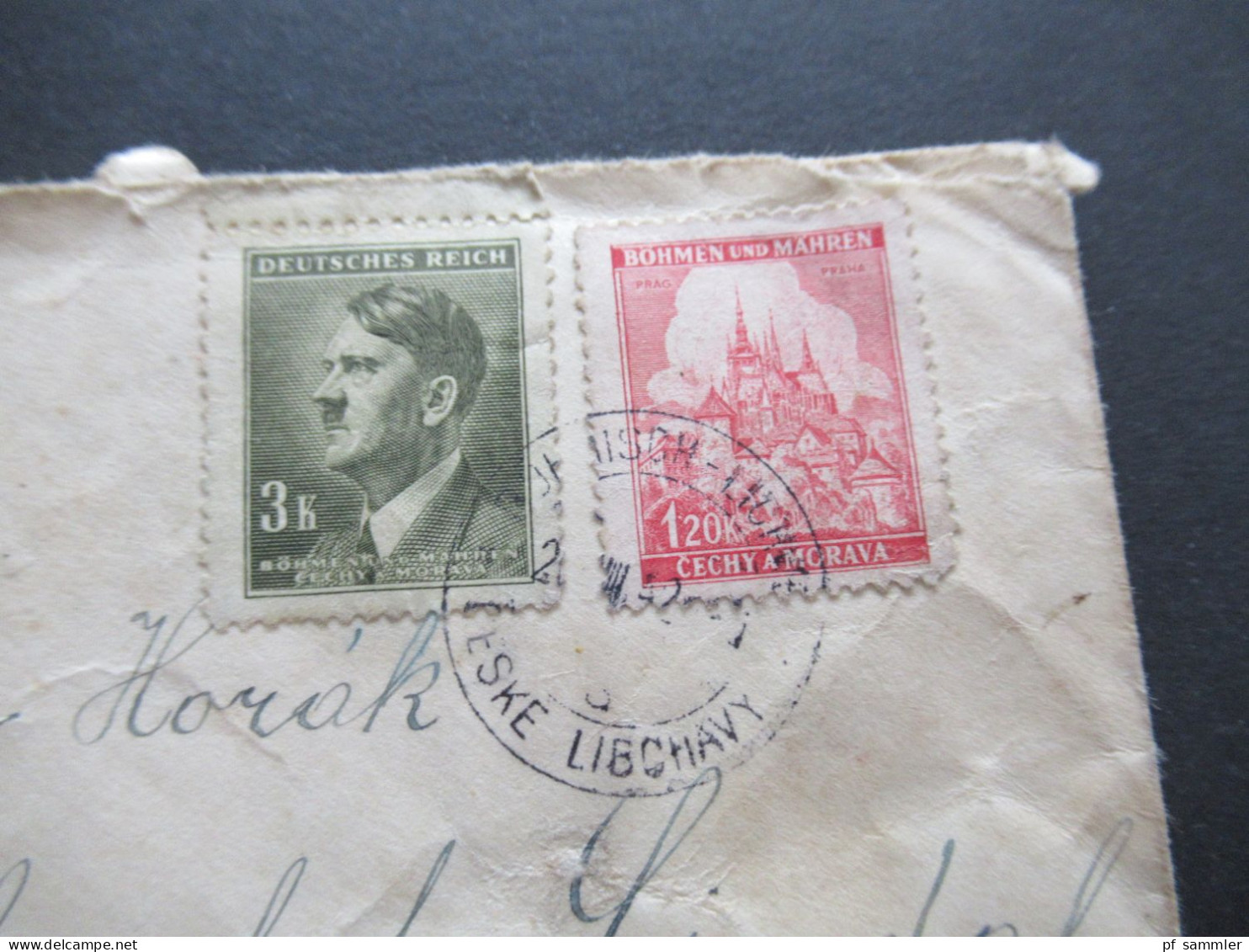 Böhmen Und Mähren 1942 MiF Einschreiben Böhmisch Lichwe Ceske Libchavy Nach Stargard In Pommern Mit Ank. Stempel - Storia Postale