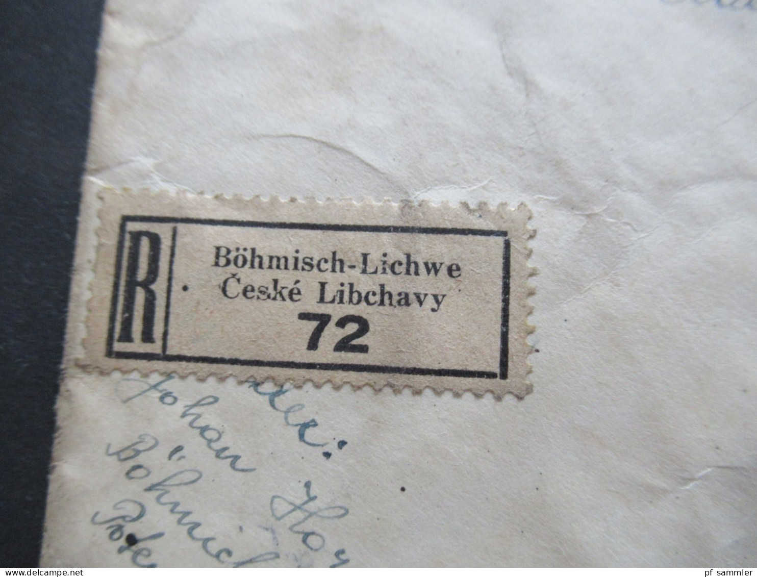 Böhmen Und Mähren 1942 MiF Einschreiben Böhmisch Lichwe Ceske Libchavy Nach Stargard In Pommern Mit Ank. Stempel - Covers & Documents