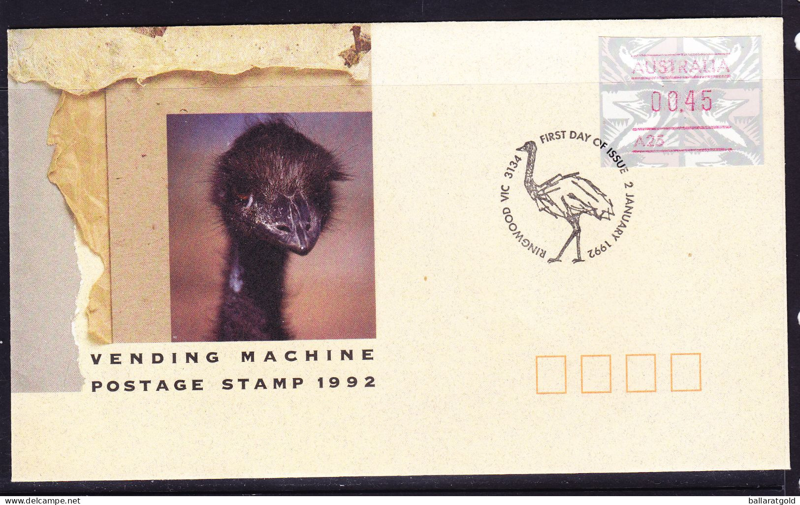 Australia 1992 Emu Frama APM24020 First Day Cover - Cartas & Documentos