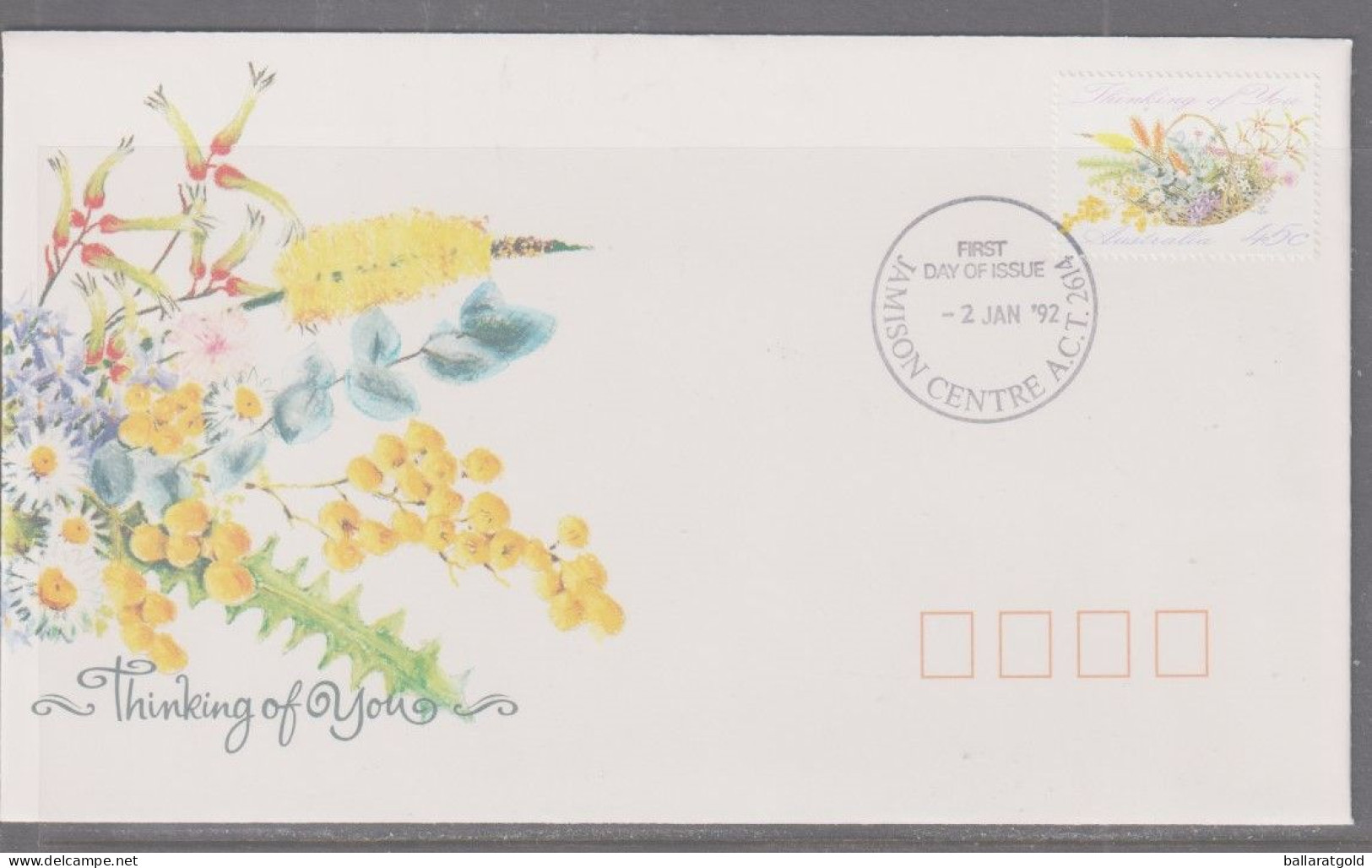 Australia 1992 Thinking Of You Jamison Centre First Day Cover - Brieven En Documenten
