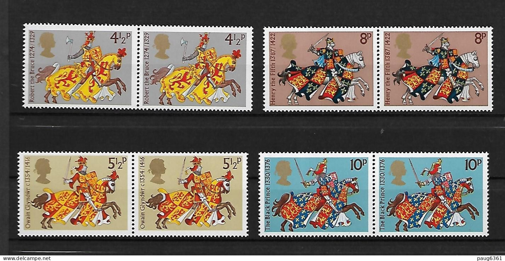 GRANDE-BRETAGNE 1974  PAIRE CHEVALIERS YVERT  N°729/732 NEUF MNH** - Nuevos