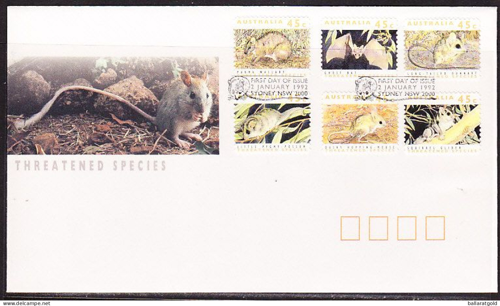 Australia 1992 Threatened Species P&S APM24000 First Day Cover - Cartas & Documentos