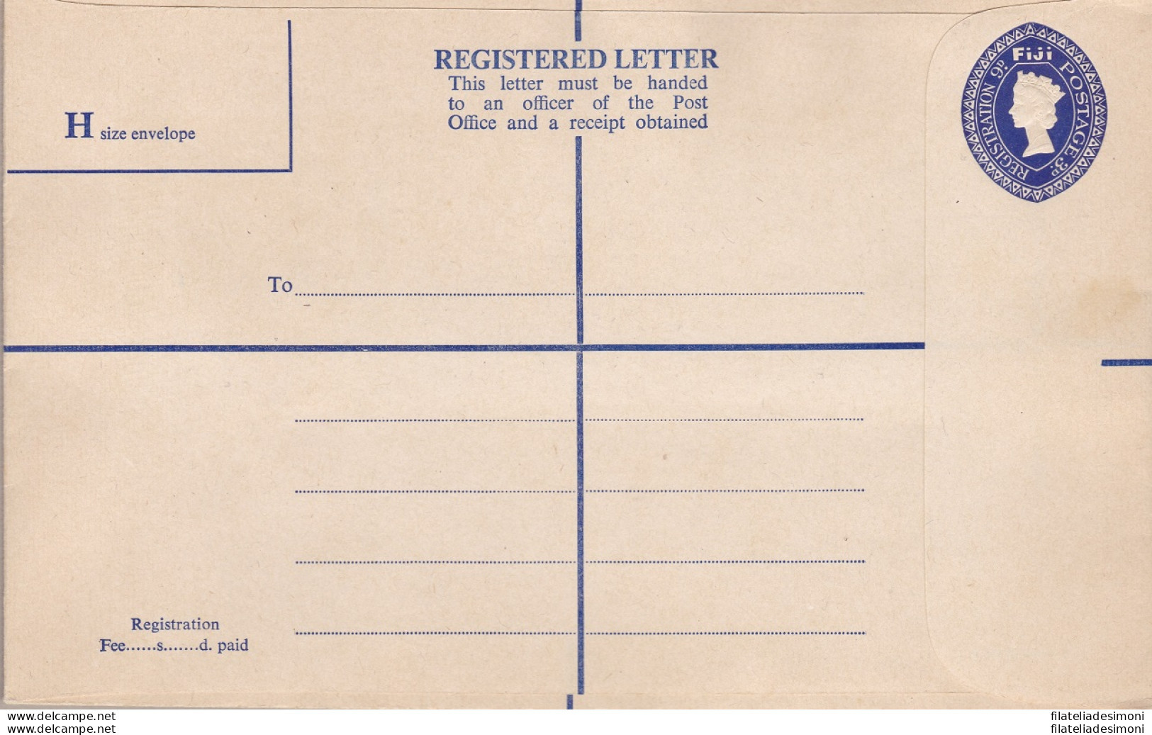 FIJI/FIGI, REGISTERED LETTER Queen Elizabeth 3d. NUOVA/NEW - Autres & Non Classés