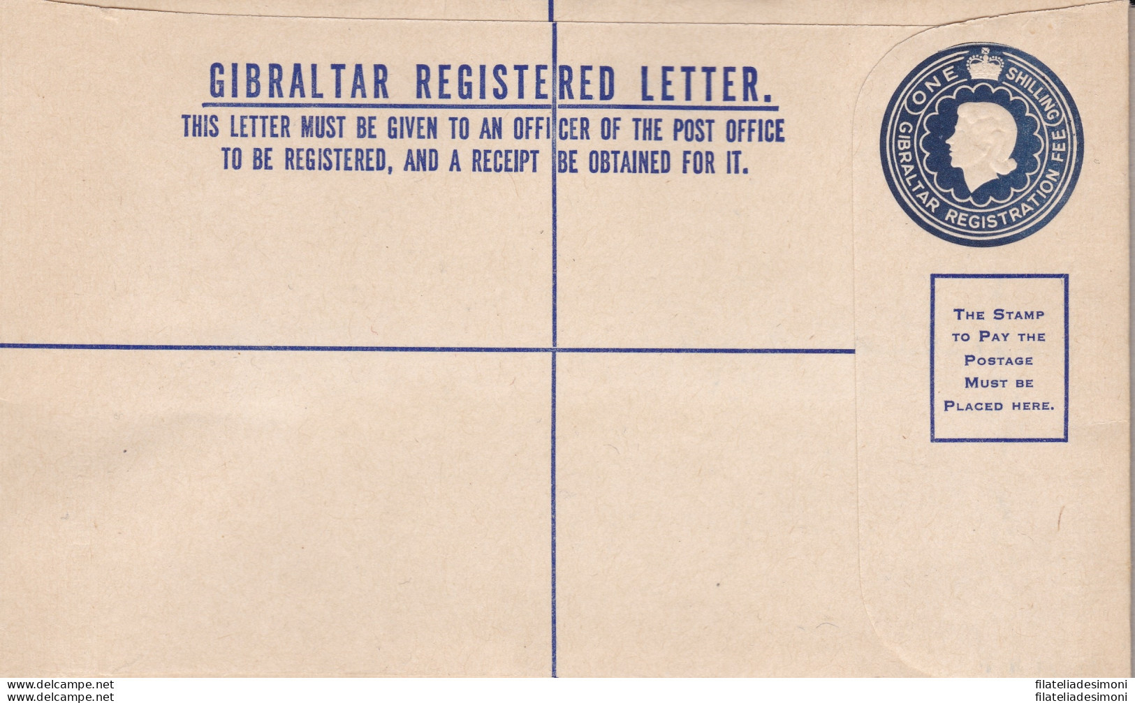 GIBILTERRA, GIBRALTAR, REGISTERED LETTER Queen Elizabeth 1sh. NUOVA/NEW - Autres & Non Classés