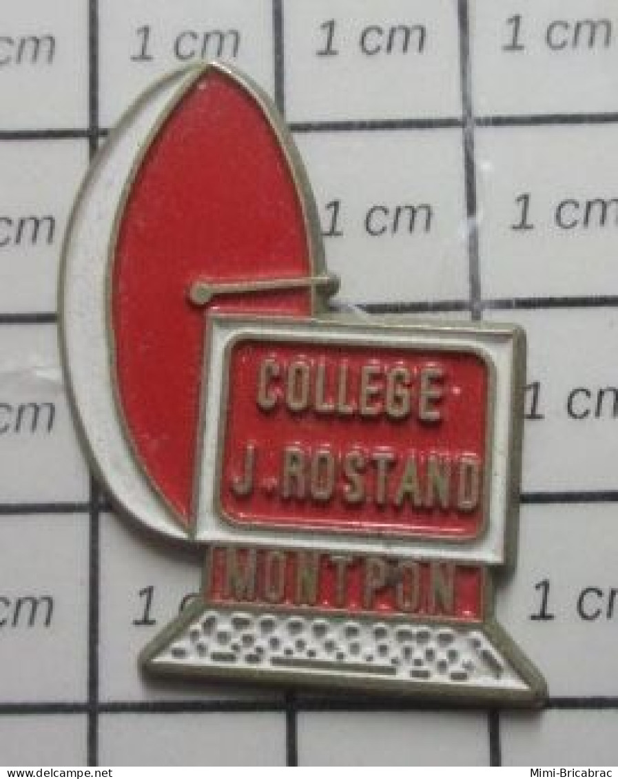 1616c  Pin's Pins / Rare Et De Belle Qualité / INFORMATIQUE / ORDINATEUR COLLEGE JEAN ROSTAND MONTPONT - Informatica