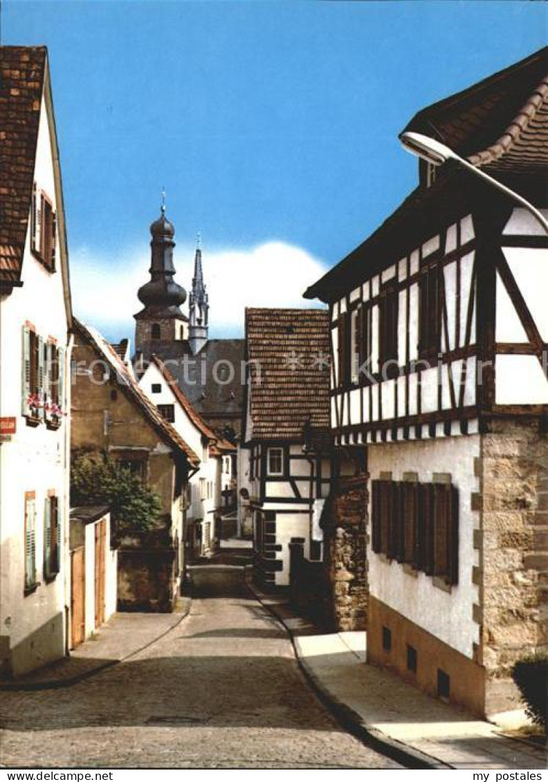 72296771 Bad Bergzabern Pfarrgasse Kirchturm Fachwerkhaus Kneippheilbad Heilklim - Bad Bergzabern