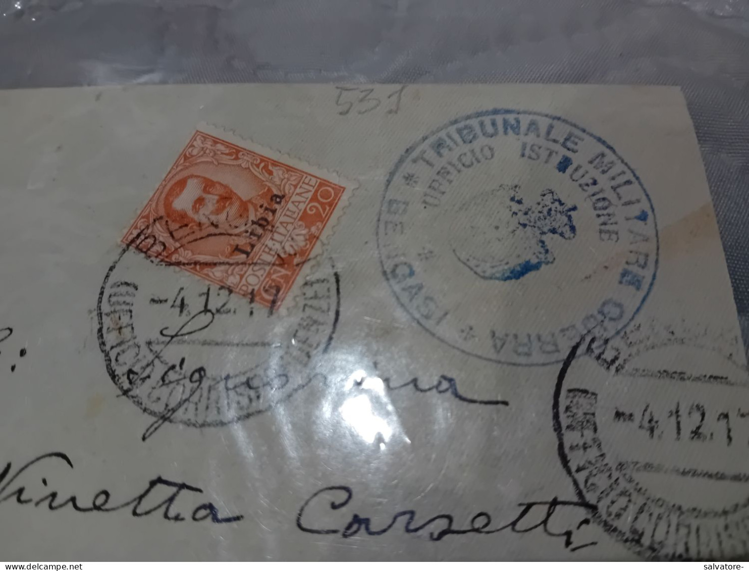 LETTERA CON FRANCOBOLLO SOPRASTAMPATO LIBIA - 1917 - Libyen