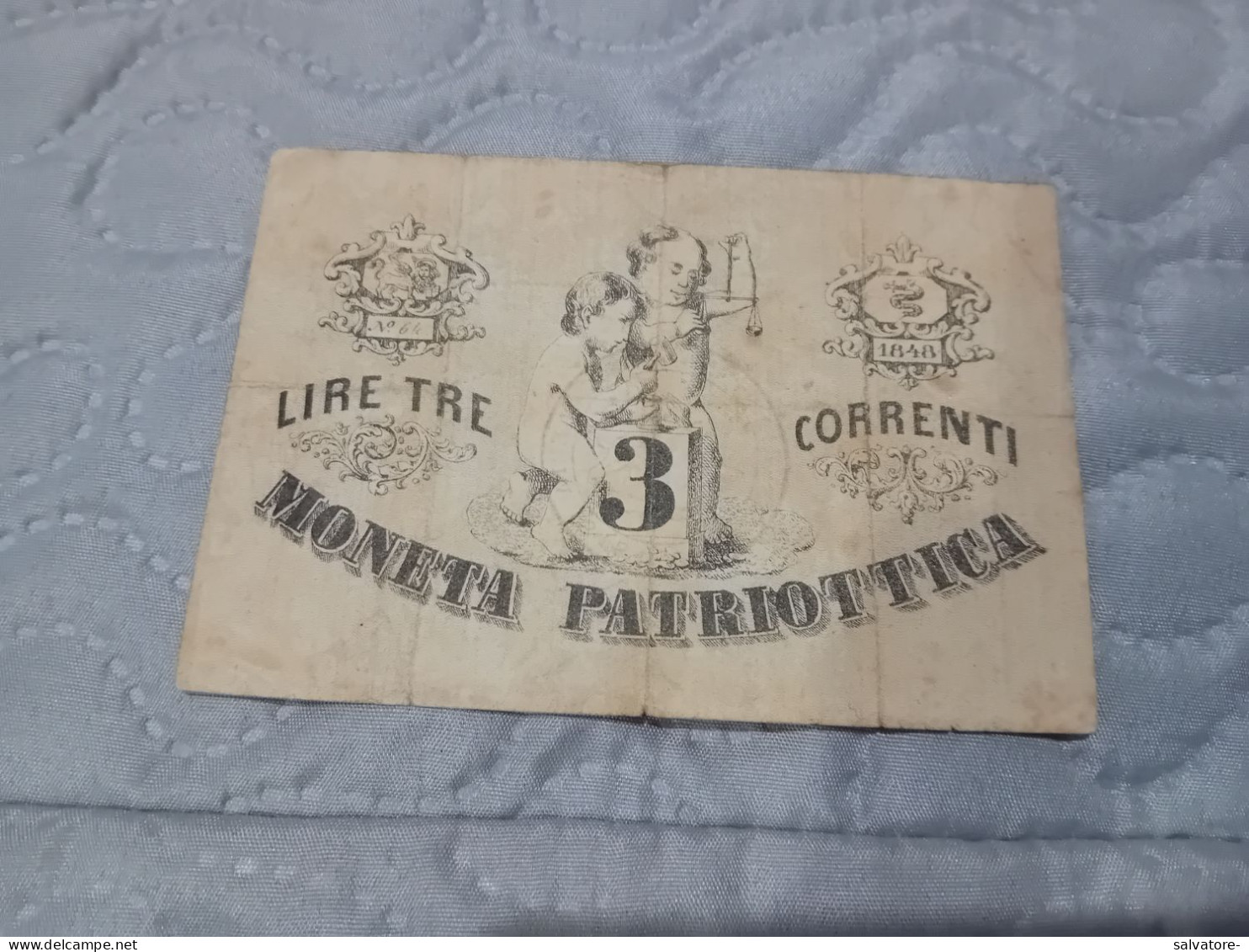 MONETA PATRIOTTICA LIRE 3 - 1848 - [ 4] Provisional Issues