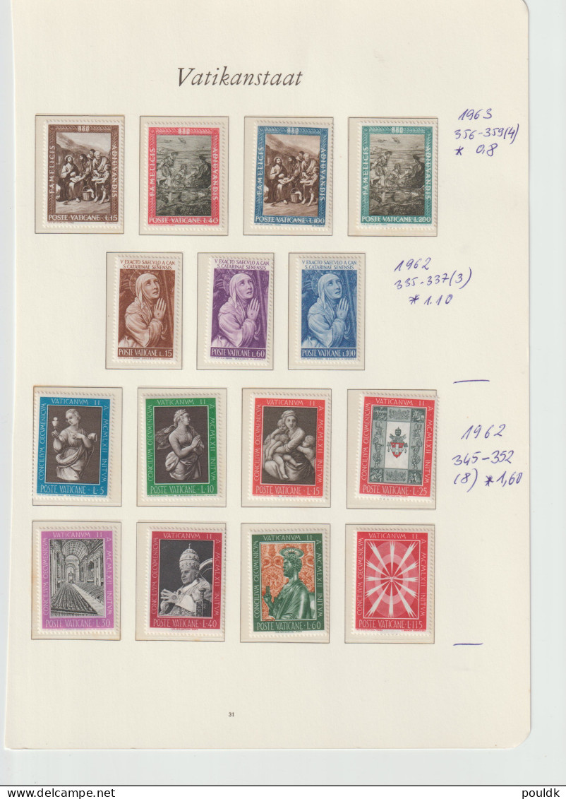 Vatican - Seven Pages W/MNH/** Stamps. Postal Weight Approx. 0,19 Kg. Please Read Sales Conditions Under Image Of Lot - Verzamelingen