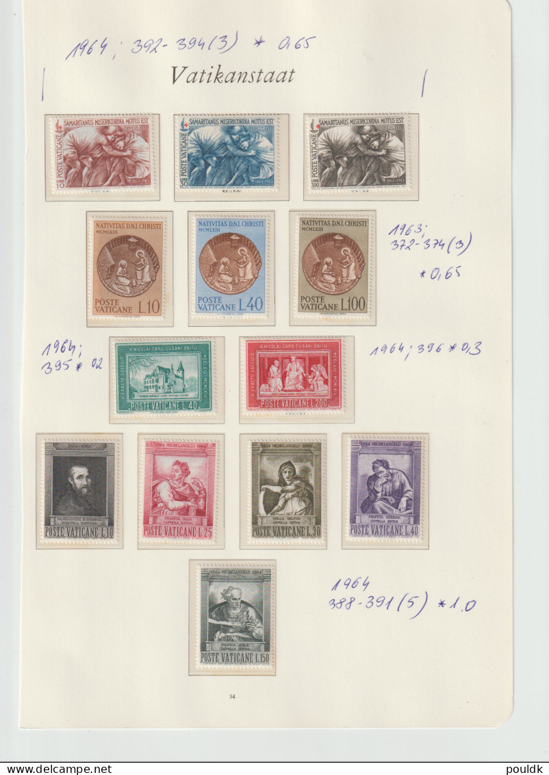 Vatican - Seven Pages W/MNH/** Stamps. Postal Weight Approx. 0,19 Kg. Please Read Sales Conditions Under Image Of Lot - Collections