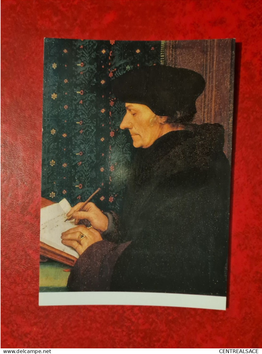 Carte MUSEE DU LOUVRE PARIS PORTRAIT DE DIDIER ERASME PAR HOLBEIN LE JEUNE HANS - Musei