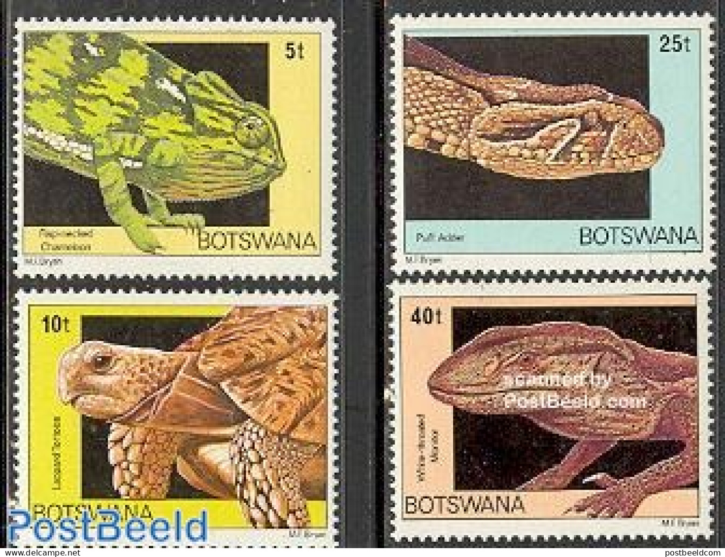 Botswana 1980 Reptiles 4v, Mint NH, Nature - Reptiles - Snakes - Turtles - Botswana (1966-...)