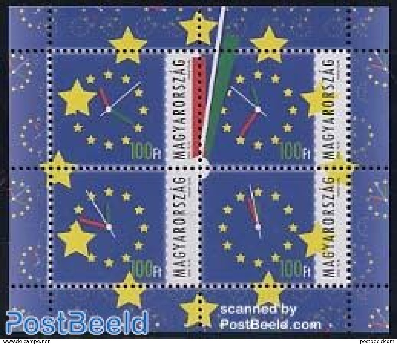 Hungary 2004 New EU Members S/s, Mint NH, History - Europa Hang-on Issues - Art - Clocks - Unused Stamps