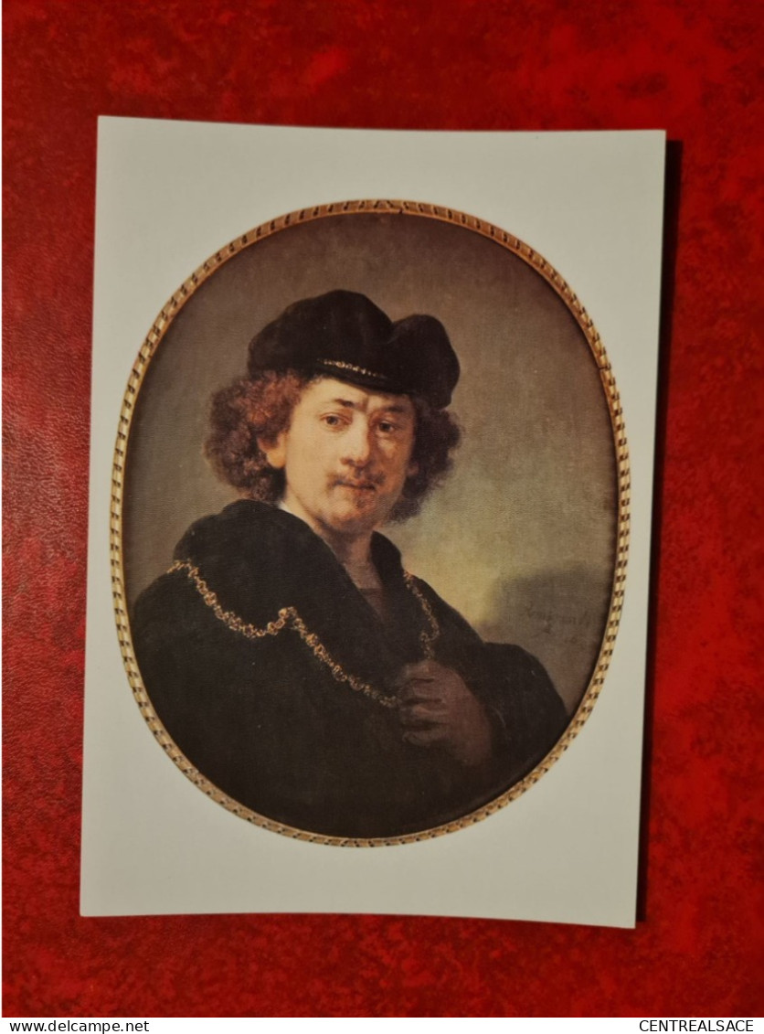 Carte MUSEE DU LOUVRE PARIS HARMENSZ VAN RIJN REMBRANDT PORTRAIT DE L'ARTISTE A LA TOQUE - Musei