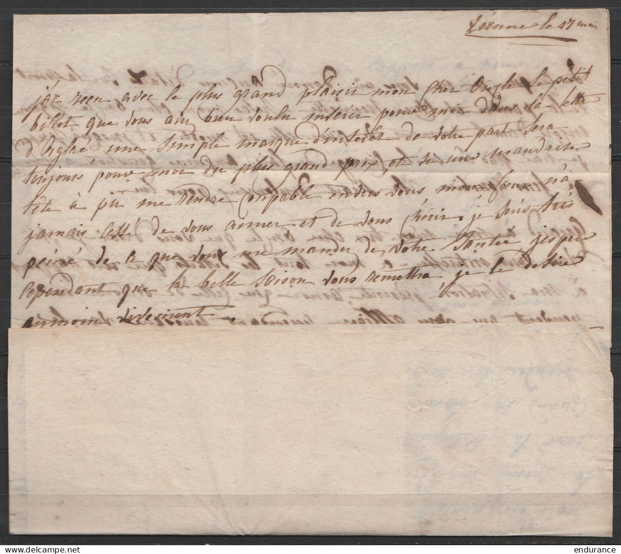 L. Datée 17 Mai 1810 (? Selon Texte) De VIENNE Pour ATH (Département De Jemappes) - Griffe "ALLEMAGNE /PAR /STRASBOURG"  - 1794-1814 (Französische Besatzung)