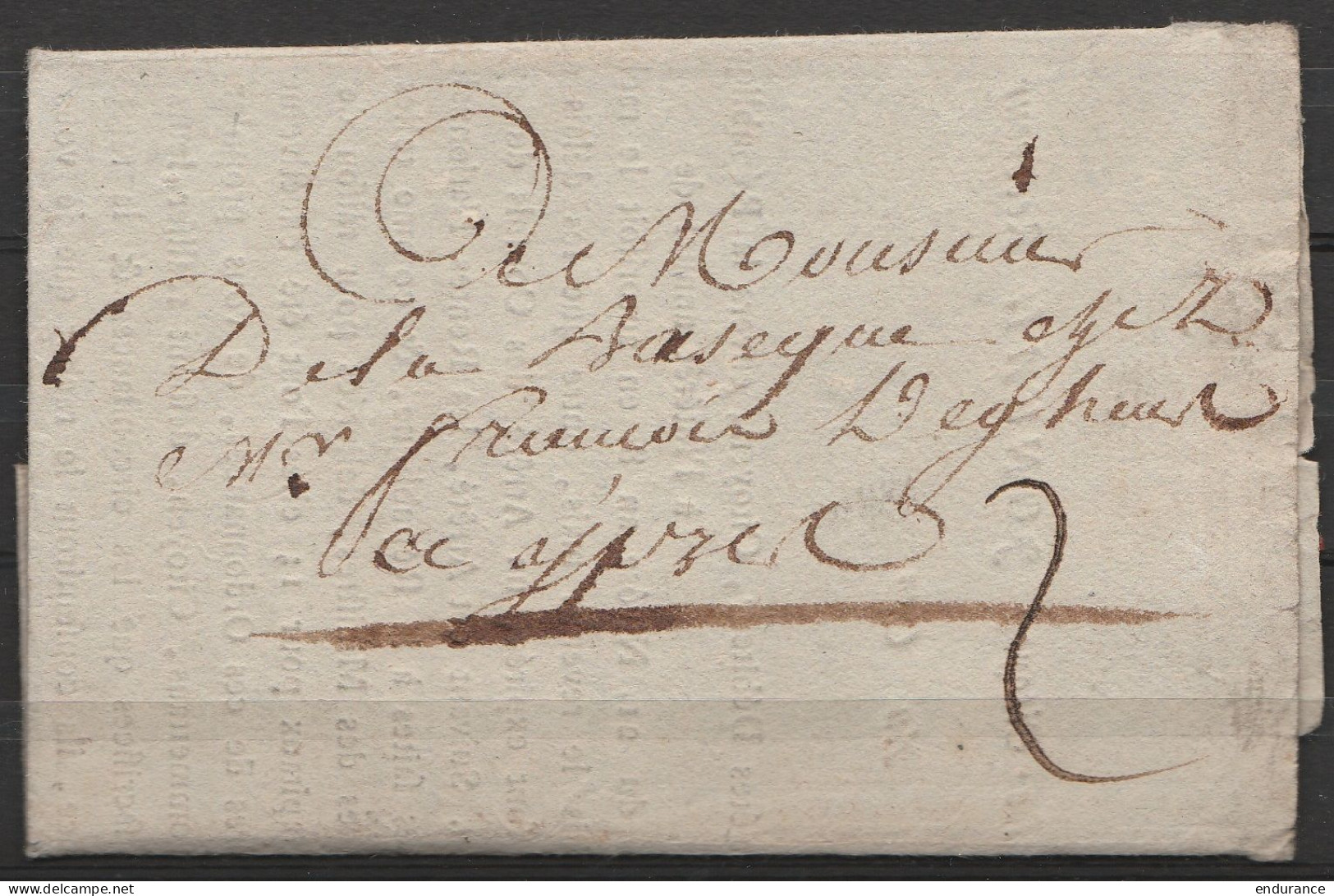 L. Datée 10 Prairial An 10 (30 Mai 1802) De YPRES Pour E/V - Port "2" (voir Scan Intérieur - Au Sujet Du Remboursement D - 1794-1814 (French Period)