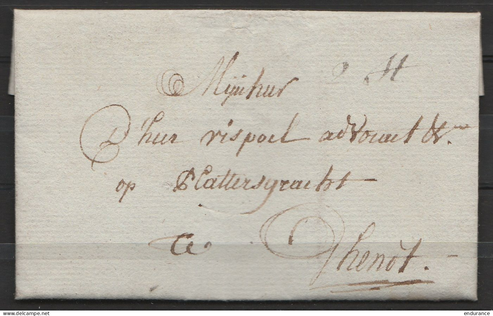 L. Datée 14 Ventôse An 8 (5 Mars 1800) De GERAARDSBERGEN Pour GHENDT (Gand) - Port "2 St" - 1794-1814 (French Period)