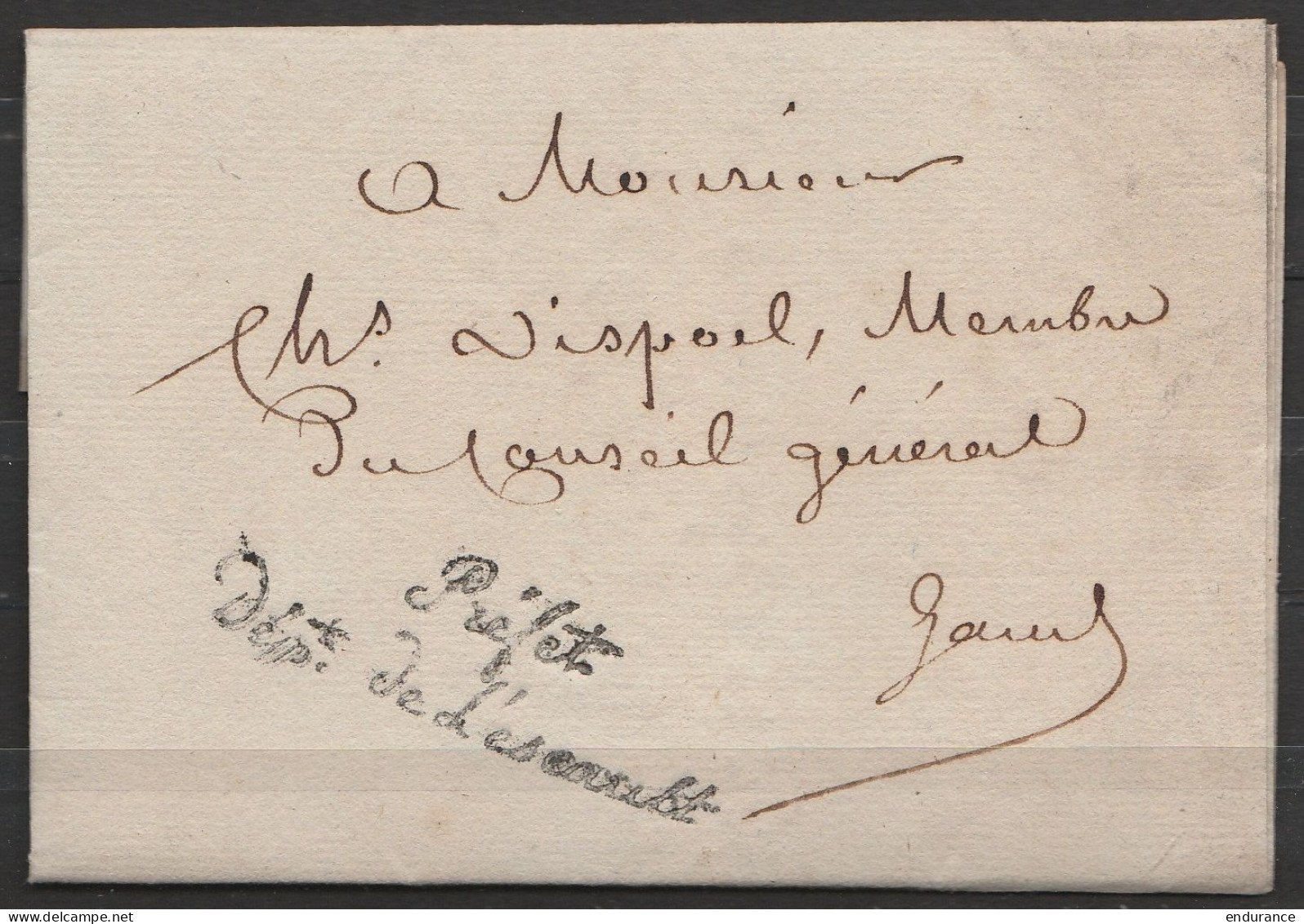 L. Admin. Datée 19 Mai 1806 De GAND (signée Faipoult) Pour E/V - Griffe Admin. "Préfet Dépt. De L'Escault" (au Dos: Cach - 1794-1814 (Französische Besatzung)