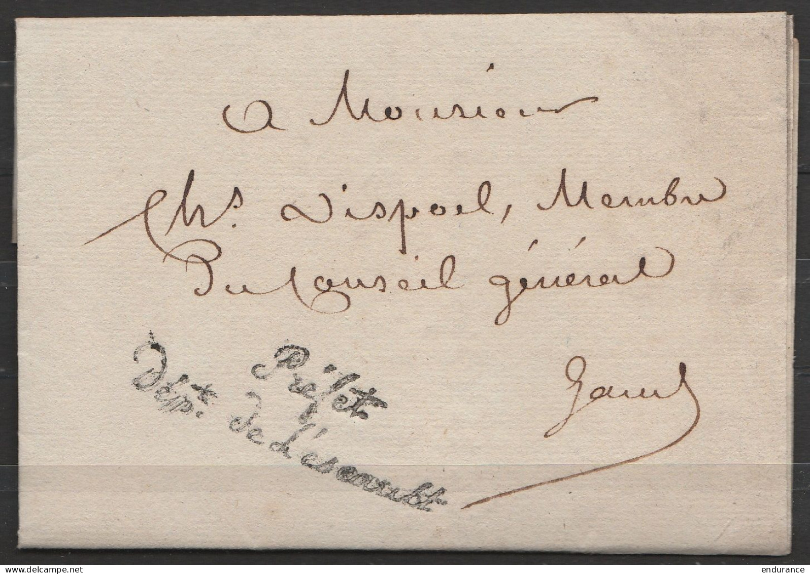 L. Admin. Datée 19 Mai 1806 De GAND (signée Faipoult) Pour E/V - Griffe Admin. "Préfet Dépt. De L'Escault" (au Dos: Cach - 1794-1814 (French Period)