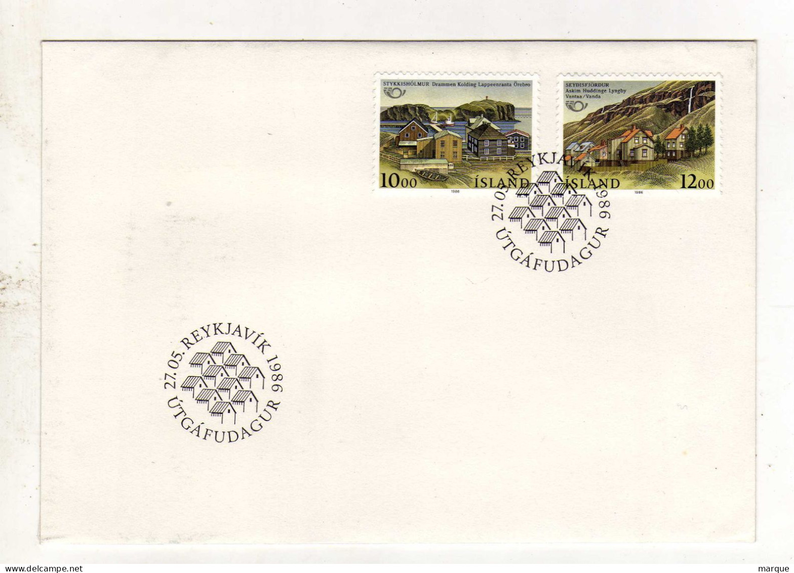 Enveloppe 1er Jour ISLANDE ISLAND Oblitération REYKJAVIK 27/05/1986 - FDC