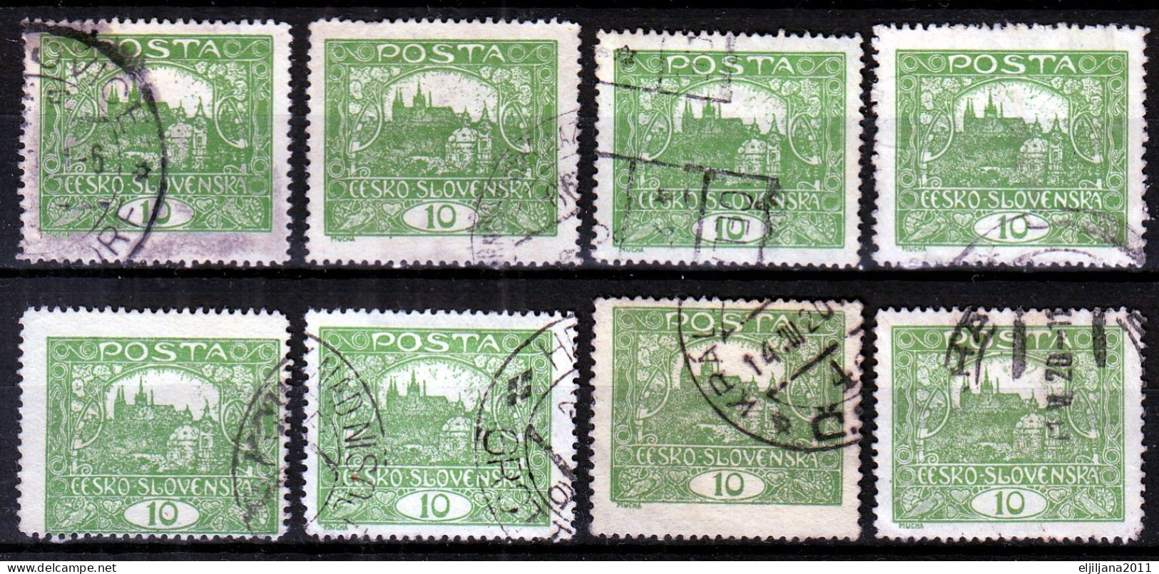 ⁕ Czechoslovakia 1919/20 ⁕ Hradcany 10 H. Mi.25 ⁕ 16v Used / Shades / Unchecked Perf. - Gebruikt