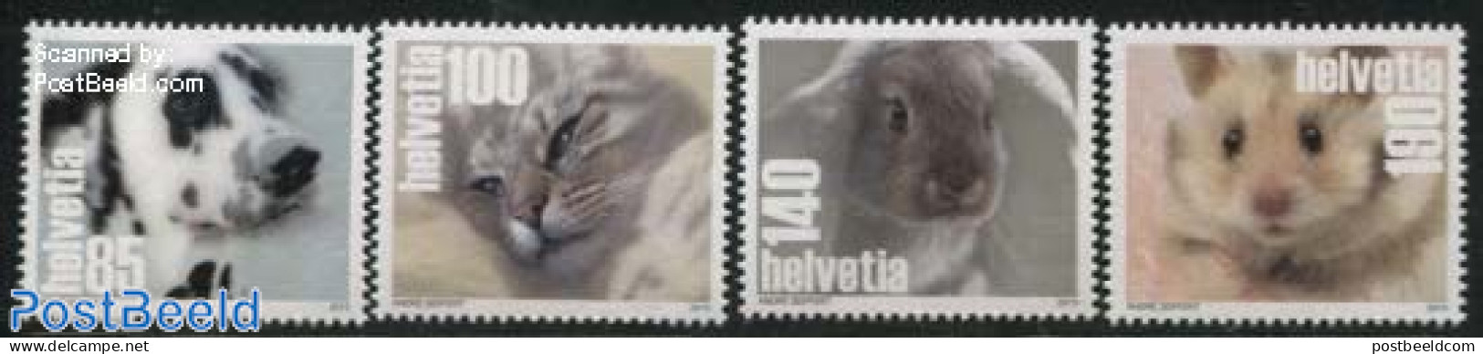 Switzerland 2015 Pets 4v S-a, Mint NH, Nature - Animals (others & Mixed) - Cats - Dogs - Rabbits / Hares - Ongebruikt