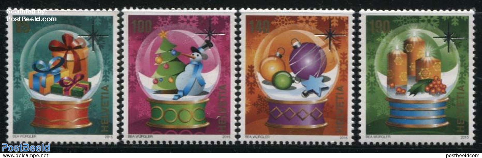 Switzerland 2015 Christmas 4v S-a, Mint NH, Religion - Christmas - Unused Stamps