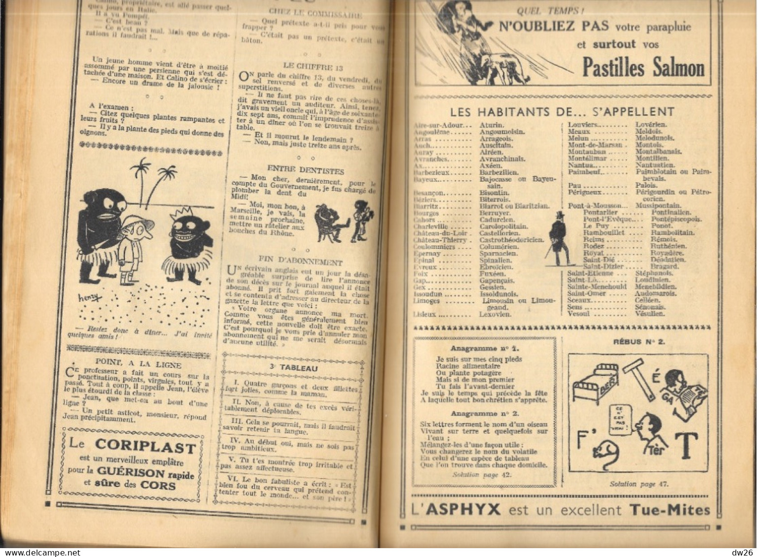 Almanach François 1936 Offert Par La Pharmacie L. Ducharne à Tournus, Santé, Soins, Conseils, Humour, 160 Pages - Salute