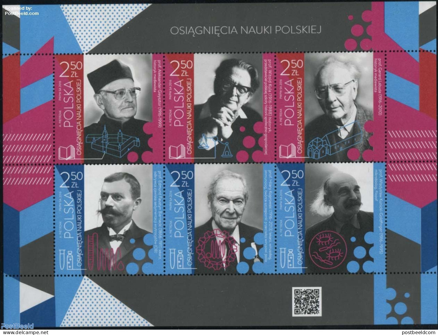 Poland 2016 Polish Scientists 6v M/s, Mint NH, Health - History - Science - Health - History - Education - Unused Stamps