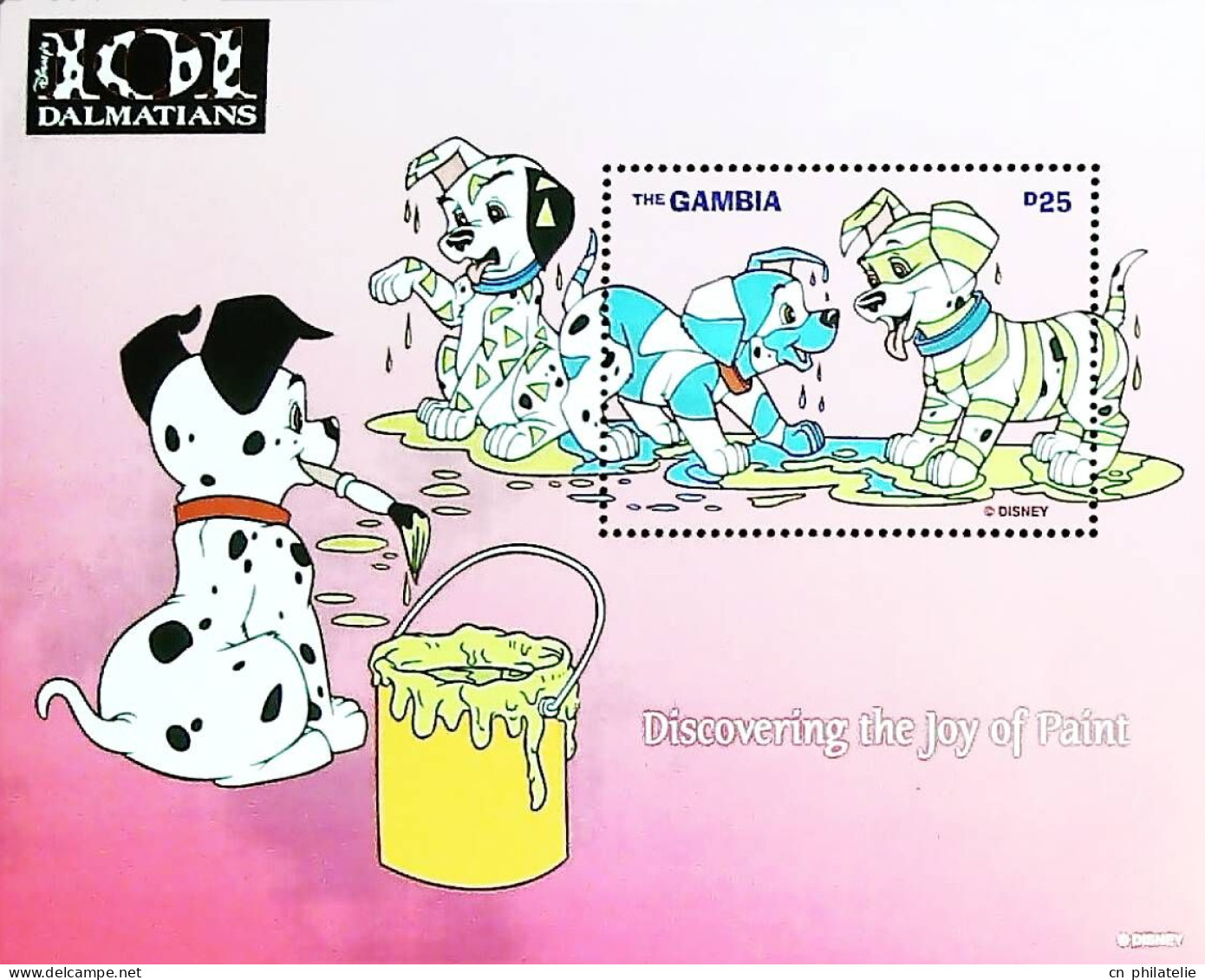 BLOC DISNEY GAMBIA N° BF 335 DE 1997 "PEINTURE AVEC LES 101 DALMATIENS" NEUF** - Disney