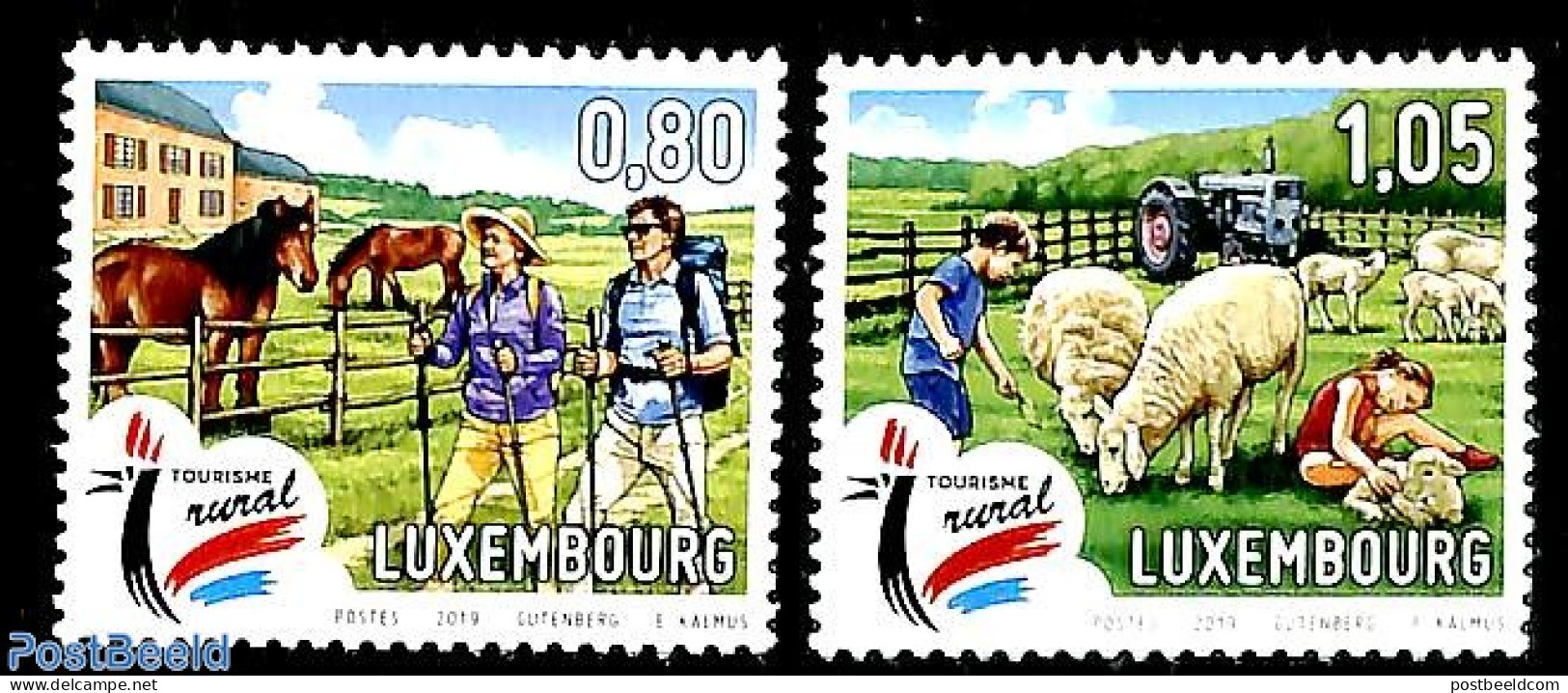 Luxemburg 2019 Rural Tourism 2v, Mint NH, Nature - Various - Cattle - Horses - Agriculture - Tourism - Nuovi