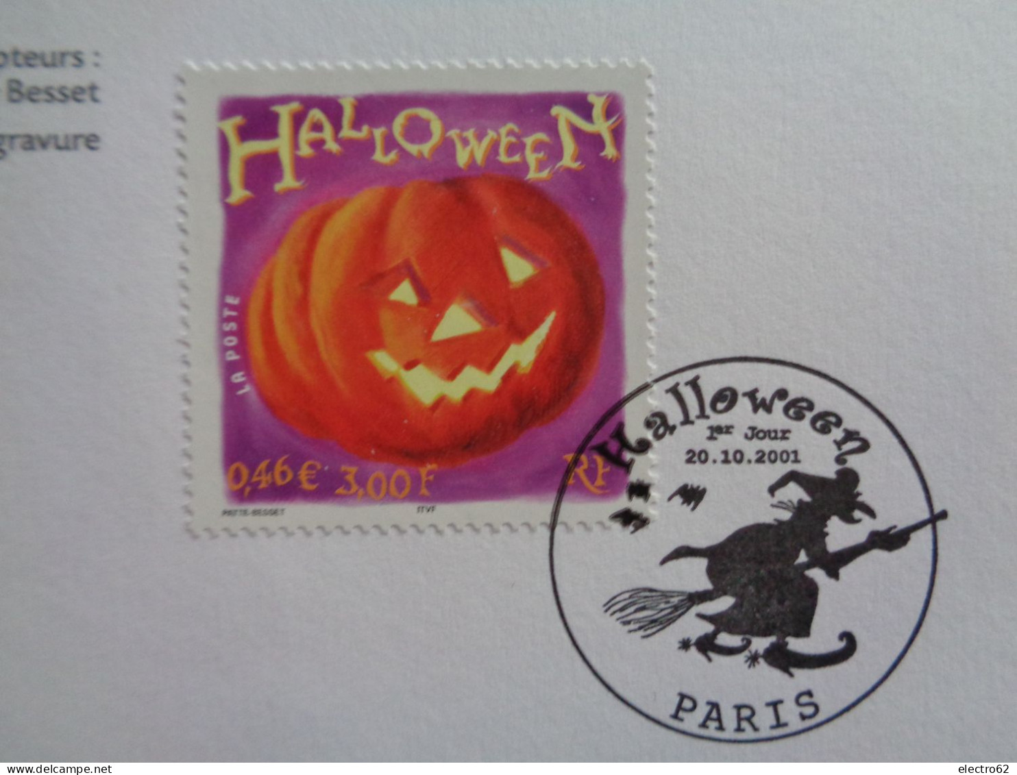 France Notice Paris Halloween Sorcière Balai Citrouille FDC Witch Strega Hexe Bruja Calabaza Pumpkin Kürbis Heks - Other & Unclassified