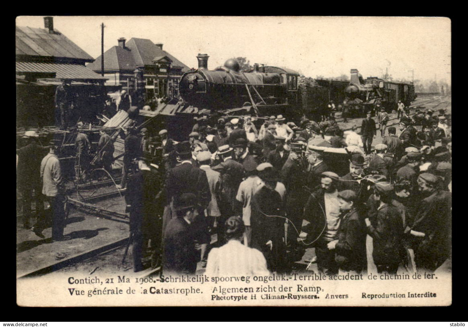 BELGIQUE - KONTICH - 21 MAI 1908 - ACCIDENT DE CHEMIN DE FER - CATASTROPHE - Kontich