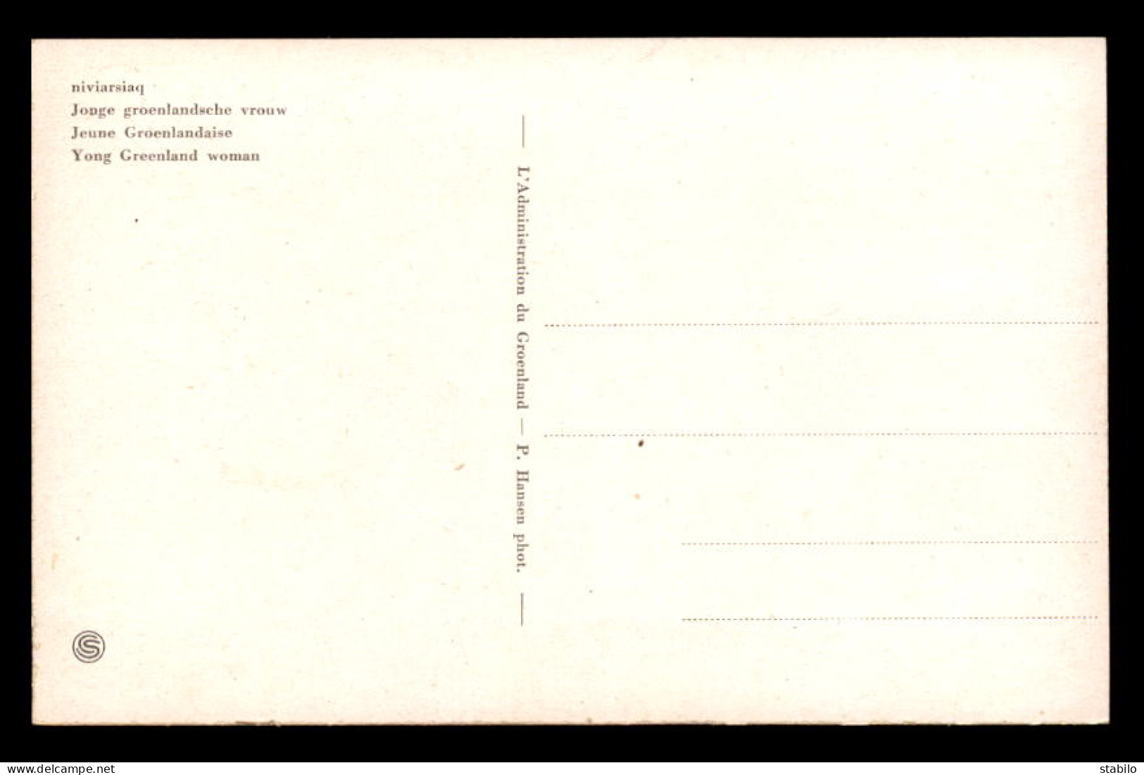 GROENLAND - FEMME GROENLANDAISE - Groenlandia