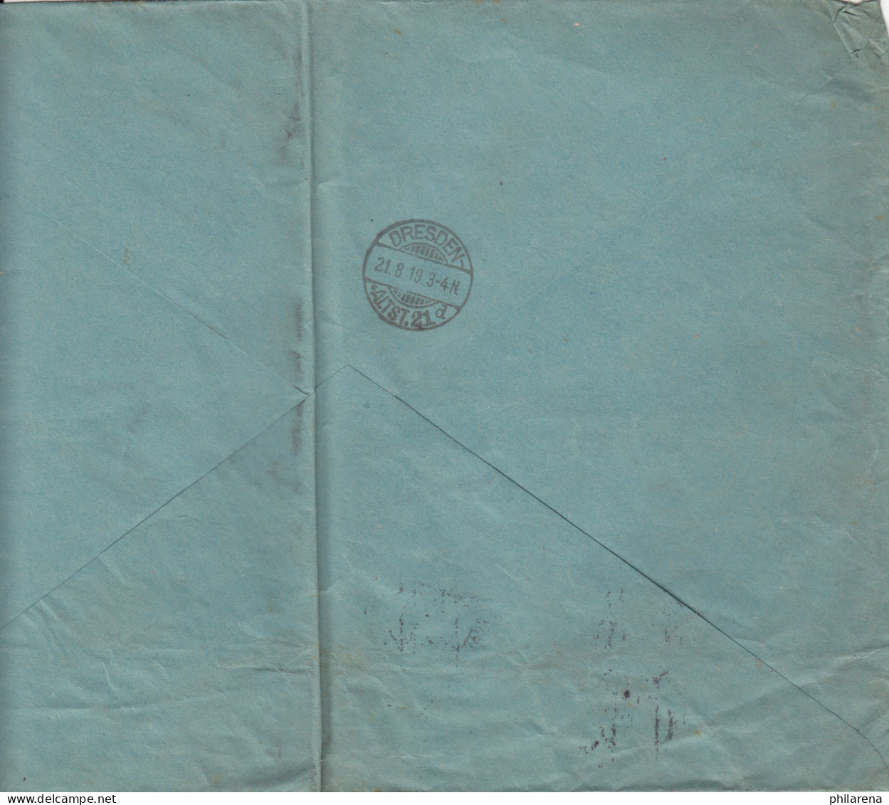 Einschreiben Aussig 1919 Nach Dresden, Wiener Bank Verein - Otros & Sin Clasificación