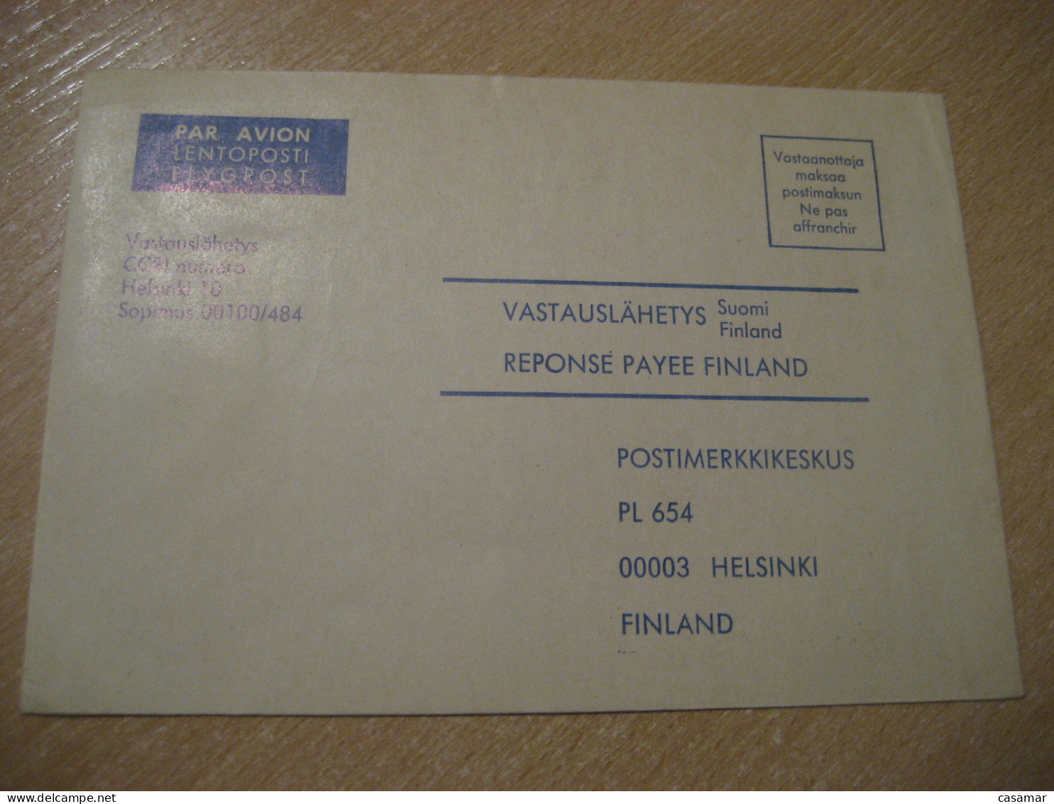HELSINKI 1989 Owl Hibou Air Mail Postage Paid Cover FINLAND Chouette - Uilen