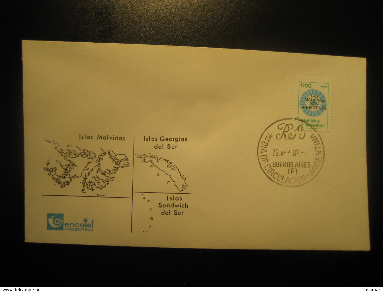 BUENOS AIRES 1982 Malvinas Falkland Islands South Georgia Sandwich Geology FDC Cover ARGENTINA Antarctique Antarctic - Islands