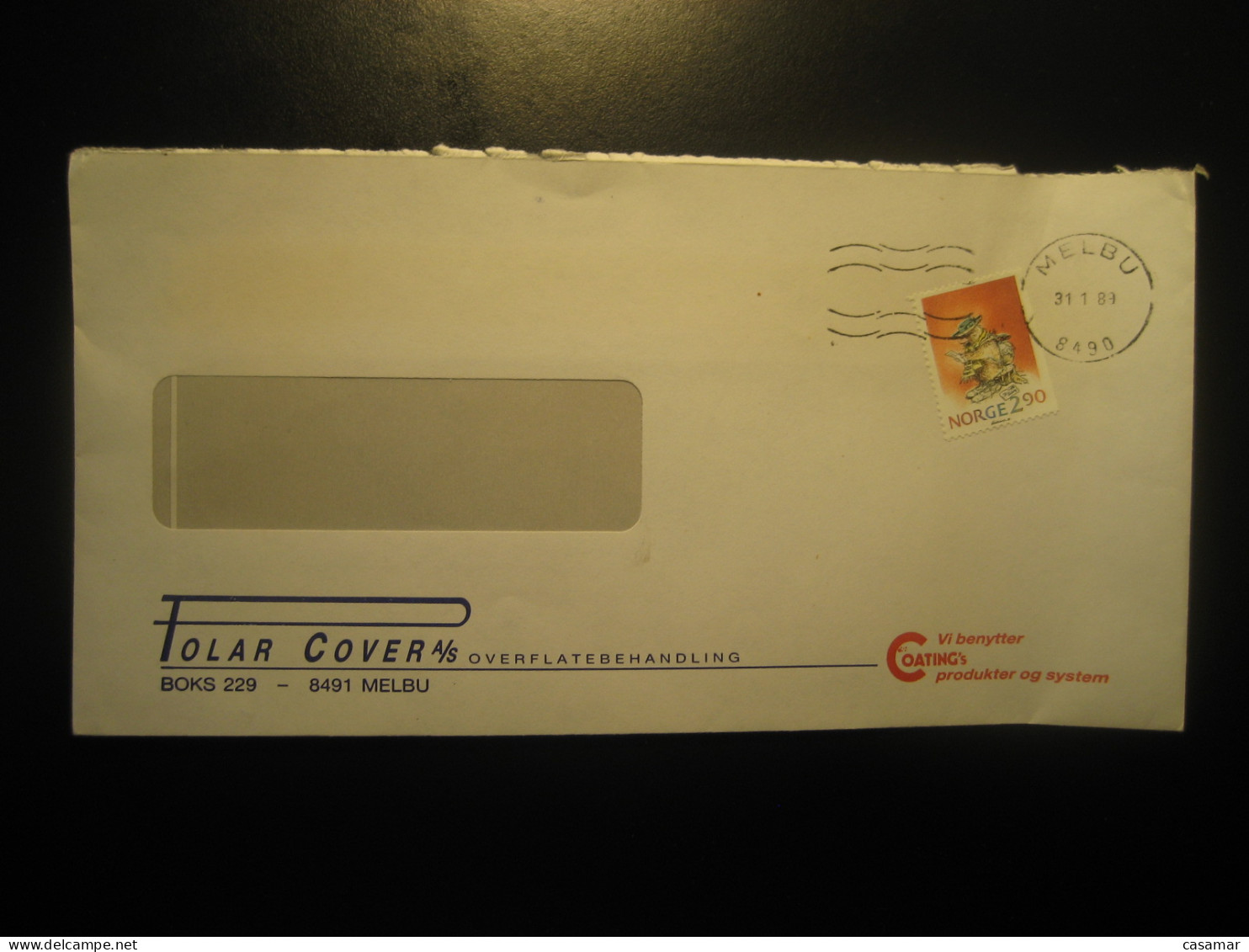 MELBU 1989 Cancel Polar Cover Cover NORWAY Pole Polar Arctic Antarctic - Andere & Zonder Classificatie