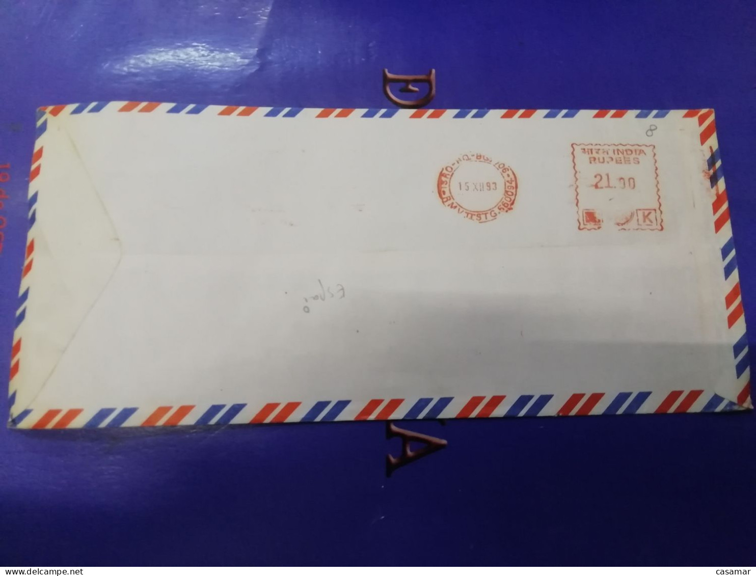 BANGALORE 1993 To USA Antariksh Bhavan ISRO Space Spatial Registered Air Mail Cancel Cover INDIA - Asien