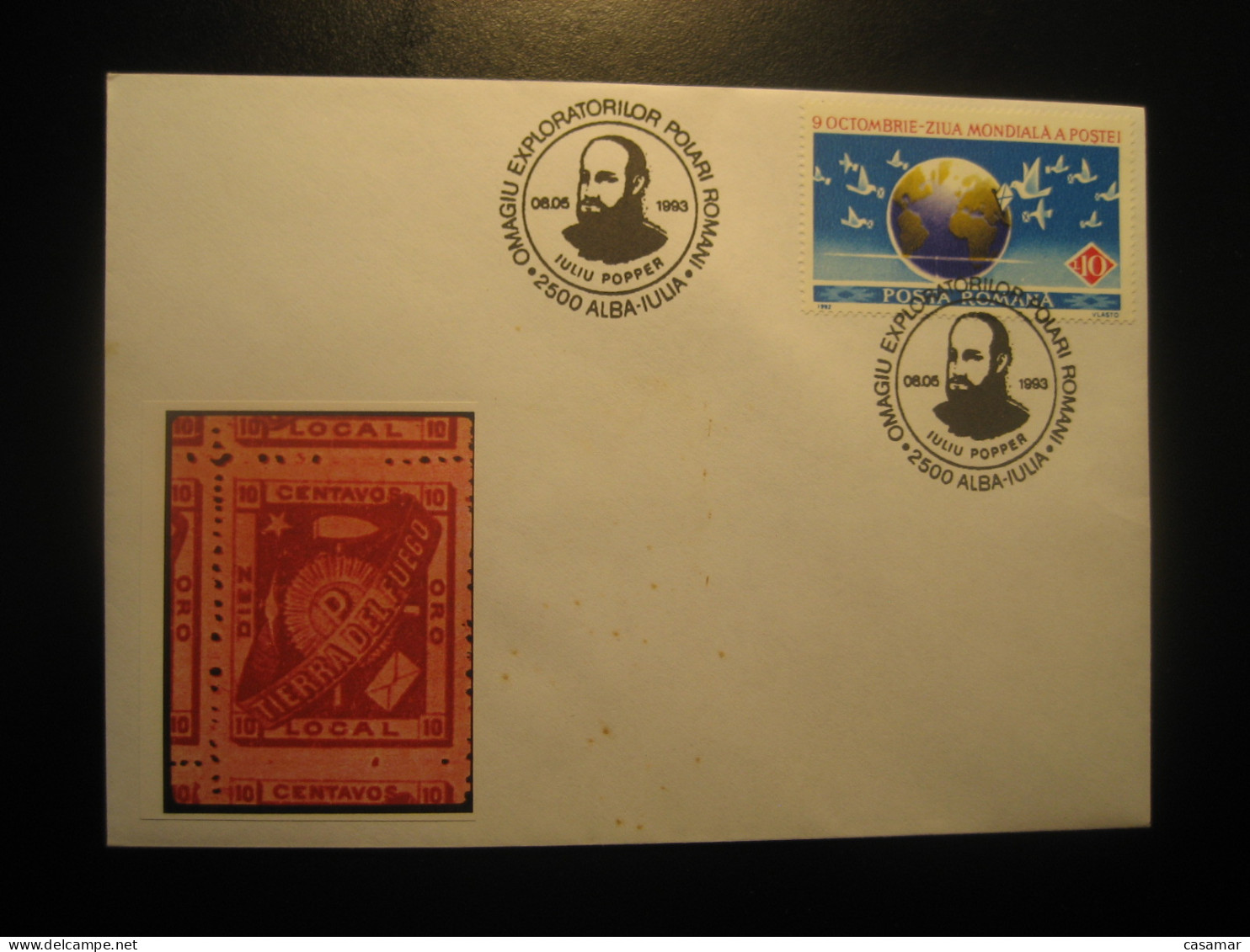 ALBA IULIA 1993 Iuliu POPPER Antarctic Cancel Cover ROMANIA Pole Polar Antarctique Antarctics Antarctica - Andere & Zonder Classificatie